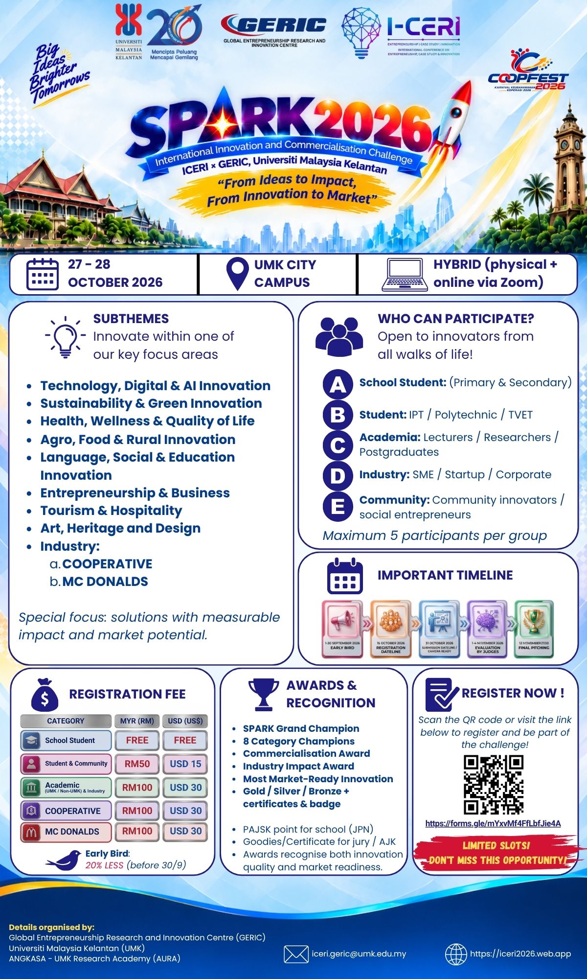SPARK 2026 International Innovation and Commercialisation Challenge poster